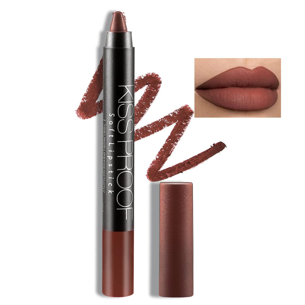 Boobeen Matte Lipstick Pencil Lip Crayon Stick Matte Velvet Lipgloss Creamy Lip Liner Full Coverage High Pigment Waterproof Non-Fade Lipstick for Women Matte Lip Stain with Smooth Makeup